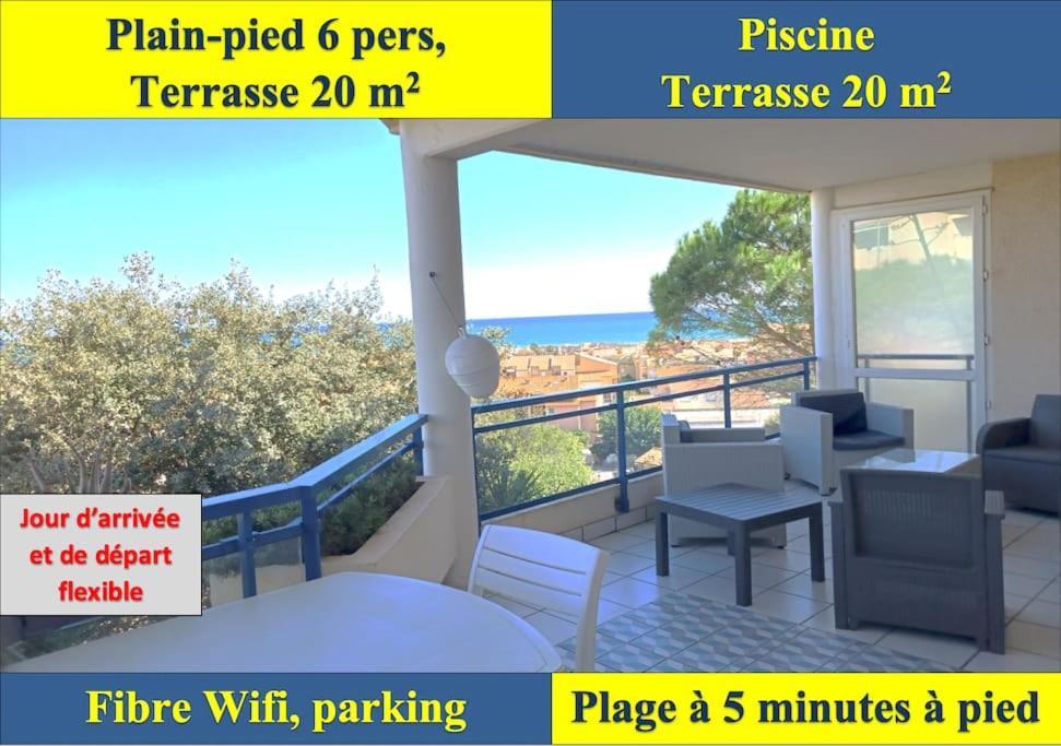 Plain-Pied, Terrasse, Piscine, Pleine Vue Mer, Plage A 6' A Pied, Parking, Wifi Fleury  Kültér fotó
