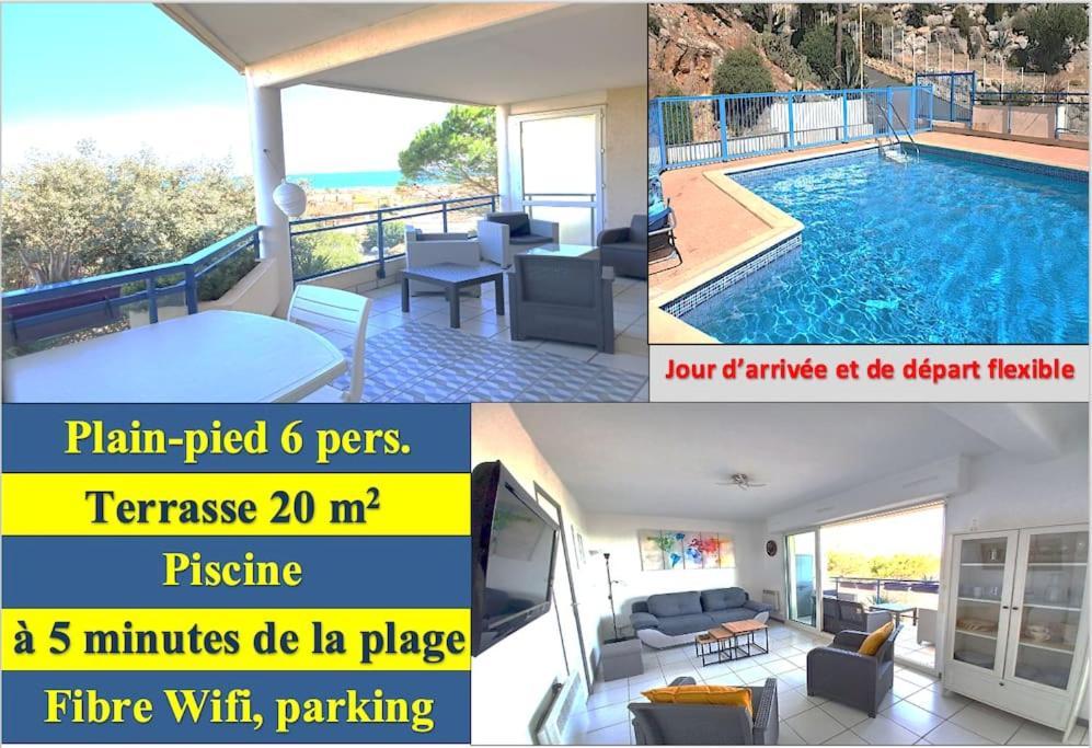 Plain-Pied, Terrasse, Piscine, Pleine Vue Mer, Plage A 6' A Pied, Parking, Wifi Fleury  Kültér fotó